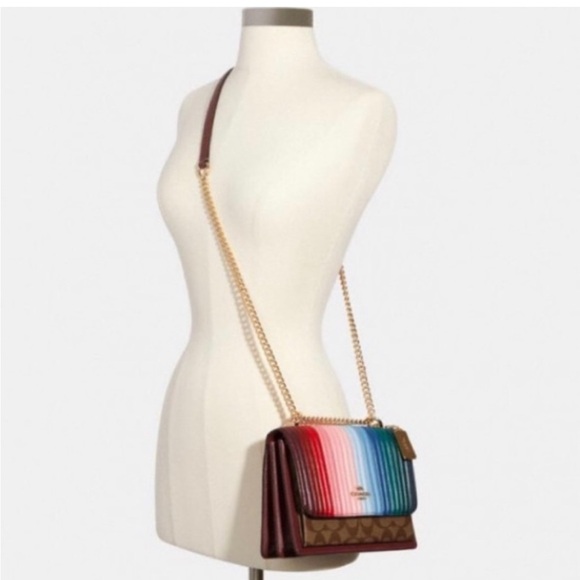 Coach Klare Quilted Linear Rainbow Leather Crossbody Purse SOLD OUT - Picture 12 of 13